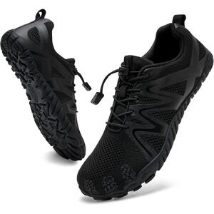 Watelves Mens Minimalist Barefoot Shoes Black Mesh Trail Sneakers Size 41